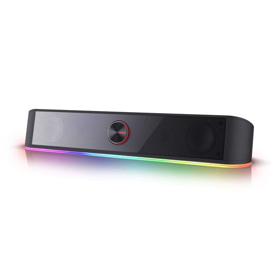 Picture of Redragon GS560 RGB Desktop Soundbar, 2.0 Channel Computer Speaker with Dynamic Lighting Bar Audio-Light Sync/Display, Touch-Control Backlit with Volume Knob, USB Powered w/ 3.5mm Cable, Black