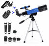 Picture of MaxUSee 70mm Telescope for Kids & Astronomy Beginners, Refractor Telescope with Tripod & Finder Scope, Portable Telescope with 4 Magnification eyepieces & Phone Adapter Blue