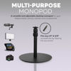 Picture of TELEPROMPTER PAD Multi-Purpose Desktop Stand - Fully Adjustable Monopod for Phone Holder, Camera, Lights, Mics, Teleprompters, Super StabIe Base to Optimize Content Creation Setups, 1/4" & 3/8" Thread