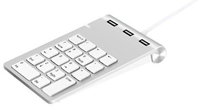 Picture of Alcey Aluminum Finish USB Numeric Keypad with USB Hub and 24 inch USB Cable, for iMac, MacBook, MacBook Pro, MacBook Air, Mac Mini, or Any PC