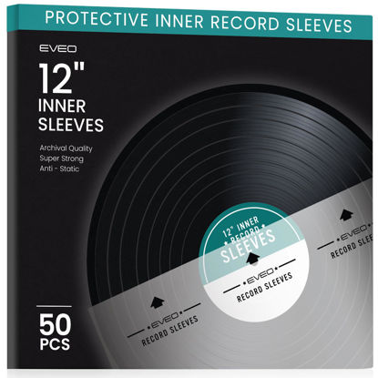 Picture of 50 Vinyl Inner Sleeves with Rice Paper Anti-Static LP For 12" Records - Vinyl Inner Sleeves - Enjoy Crystal-clear, Protection, and Premium Quality | Record Inner Sleeves - 50 LP Inner Sleeves