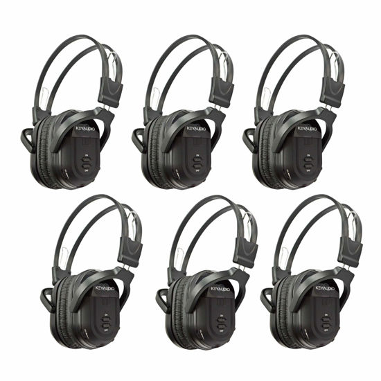 Picture of RP Accessories IR-601B Infrared Wireless Headphones, 2-Channel Folding Universal Rear Entertainment System IR Headphone for Car TV and DVD Player Audio, Set of 6