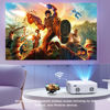 Picture of Mini projector native 1080P, supports WiFi and Bluetooth 4K portable projector outdoor home theater video projector compatible with iOS/Android/Windows/TV Stick/HDMI/USB