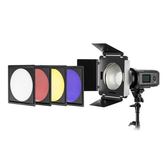 Picture of Flashpoint Universal Barn Door Kit with Grid and Gels