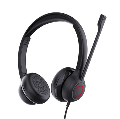 Picture of VoicePro 80 Office USB Wired Headset with Teams Focus Busy Light, Noise Canceling Microphone and Full in-line Call Control - Compatible with All Call Voice Platforms (USB-A and USB-C Connection)