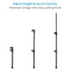 Picture of PROAIM 2-Stage Support Pole for Camera Sliders w 5/8” Baby Pin Receiver Ends. Prevents Slider Flex & Wobble, Telescopic w Easy Locking Knobs. Non-Slip Rubber Foot, up to 40kg/90lb Payload (P-SUPL-01)