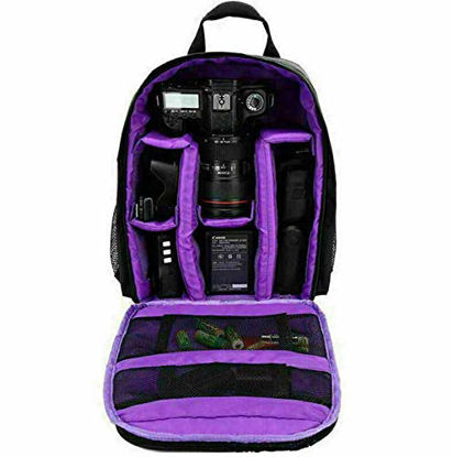 Picture of winvin Waterproof SLR/DSLR Camera Backpack Shoulder Bag Travel Case For Canon Nikon Sony Digital Lens (Medium, Purple)