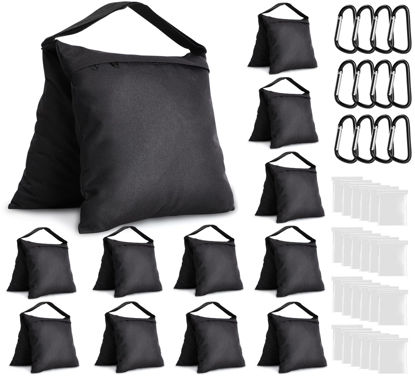 Picture of Aimosen 12 Packs Sandbags Weight Bags for Light Stand Photography Video Support, Heavy Duty Saddlebags for Backdrop Stand, Photo Tripod, Canopy, Pop up Tent, Umbrella Base, Fishing Chair, Wedding Shed