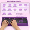 Picture of Wireless Keyboard and Mouse, KOPJIPPOM Purple Keyboard and Mouse with Wrist Rest, 2.4G Silent Cordless Full-Size Keyboard Mouse Combo for Windows Computers Desktop, Laptop, PC