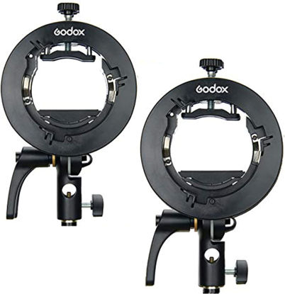 Picture of Godox 2pcs S2 Flash S-Type Bracket with Bowens Mount,Direction-Adjustable Handle,for Godox V1 AD200Pro etc Round Head Flash and AD400Pro AD200 V860II TT685 TT600 TT350 Series Speedlite