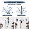 Picture of iFongsh 51"/130cm Adjustable Wall Mount Triangle Boom Arm with 9.8"/25cm Metal Flexible Tube Arm, Support 180° Rotation for Ring Light, Monolight, Softbox, Strobe Light, LED Video Light