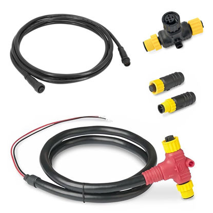 Picture of GaiRen NMEA 2000 Starter Kits, 2K Network for Lowrance Simrad Garmin Device Backbone Cables Drop Cables Single Tees Kits Terminators Marine