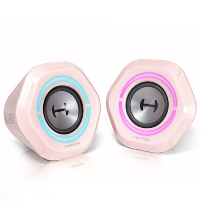 Picture of Edifier G1000 Computer Speakers: Real 10w Computer Speakers for Desktop - Loud Gaming Speakers for PC with Controllable RGB - Bluetooth 5.3 PC Speakers USB/3.5mm AUX Inputs for Room and Garage (Pink)