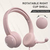 Picture of Masajoy Headset with Mic for PC, USB Headset with Noise Cancelling Microphone, Computer Headset for Teams, Zoom, Skype Calls（Pink）