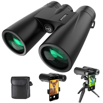 Picture of 30x52 Binoculars for Adults - HD High Powered Binoculars with Phone Adapter and Tripod, Waterproof & Large View Binoculars for Bird Watching, Hunting, Stargazing, Hiking, Travel, Sports