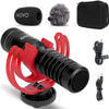 Picture of Movo VXR10-PRO External Video Microphone for Camera with Rycote Lyre Shock Mount - Battery-Free ,Compact Shotgun Mic Compatible with DSLR Cameras and iPhone, Android Smartphones