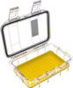 Picture of Pelican M60 Micro Case - Waterproof Case (Dry Box, Field Box) for iPhone, GoPro, Camera, Camping, Fishing, Hiking, Kayak, Beach and more (Yellow/Clear)