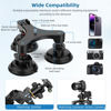 Picture of REYGEAK Triple Suction Cup Car Mount Heavy Duty Tripod with 360 Ball Head for GoPro Hero/Insta360/Sony/Canon/FUJIFILM/Nikon/Leica DSLR Mirrorless Camera, Windshield Window Holder Attach Accessories