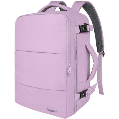 Picture of Taygeer Large Backpack for Women Travel Bag, Luggage Backpack for College Women with 15.6inch Laptop Compartment & Shoe Pouch, Carryon Backpack for Airplane Business Travel Essentials, Orchid Purple