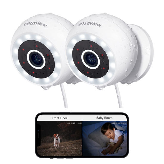 Picture of LaView 4MP 2K Security Cameras Outdoor Indoor Wired,IP65, Starlight Sensor & 100 Ft Night Vision,Motion/Person Detection,2-Way Audio/Spotlight,US Cloud,Compatible With Alexa,iOS & Android & Web Access