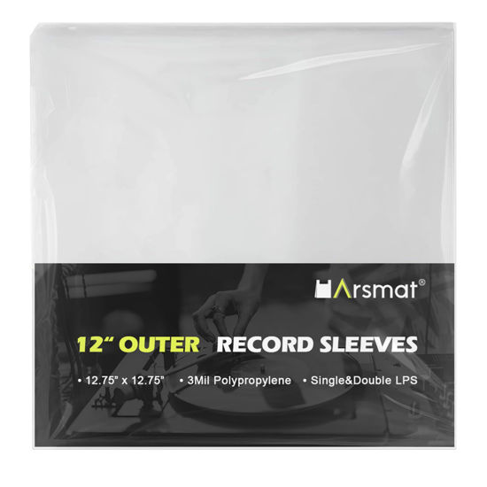 Picture of 100 Vinyl-Record Sleeves for Vinyl Record, 12.75" x 12.75" Outer Sleeves Record Storage for Single & Double LP Album Covers, Clear Premium Polyethylene Vinyl Record Protector