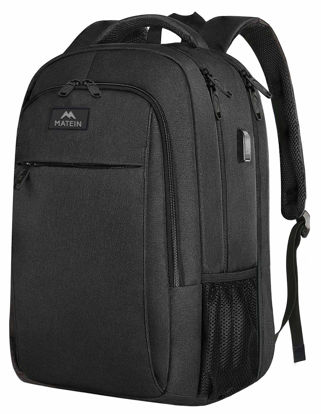 Picture of MATEIN Extra Large Backpack, 17 Inch Travel Laptop Backpack with USB Charging Port, Anti Theft TSA Friendly Business Work College Computer Backpack for Men Women, Black