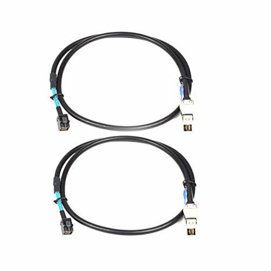 Picture of 2PCS Heretom External Mini SAS HD SFF-8644 to Mini SAS HD SFF-8643 Data Server Raid 1m 3.3FT Cable