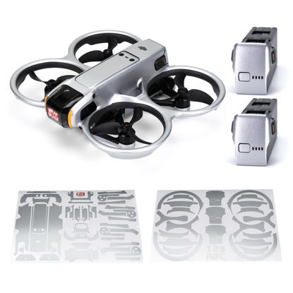 Picture of WRAPGRADE Skin Stickers Compatible with DJI Avata 2 (Airforce Silver)