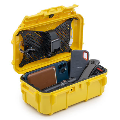 Picture of Evergreen 57 Waterproof Dry Box Protective Case - Travel Safe/Mil Spec/USA Made - for Cameras, Phones, Ammo Can, Camping, Hiking, Boating, Water Sports, Knives, & Survival (Yellow)