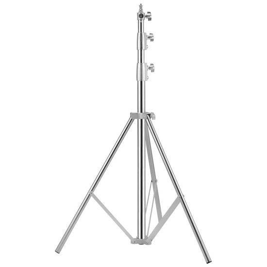 Picture of Stainless Steel Heavy Duty Photography Tripod Light Stand, 9.19 Feet/2.8m Studio Lighting Tripod for Speedlight, Strobe Light, Softbox, Umbrella