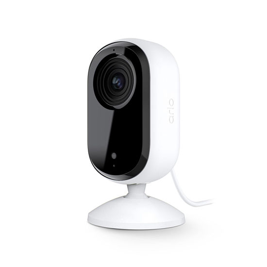 Picture of Arlo Essential Indoor Wired Security Camera, 2nd Generation - Home Security Camera with Night Vision, Wi-Fi Connection & 2-Way Audio - Great Baby Monitor or Pet Camera - White, 1 Pack, VMC3060