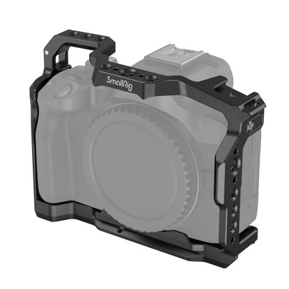 Picture of SmallRig R50 Cage for Canon R50 Camera, Aluminum Alloy with Quick Release Plate for Arca Stand, Cold Shoe, NATO Rail and Threaded Holes - 4214