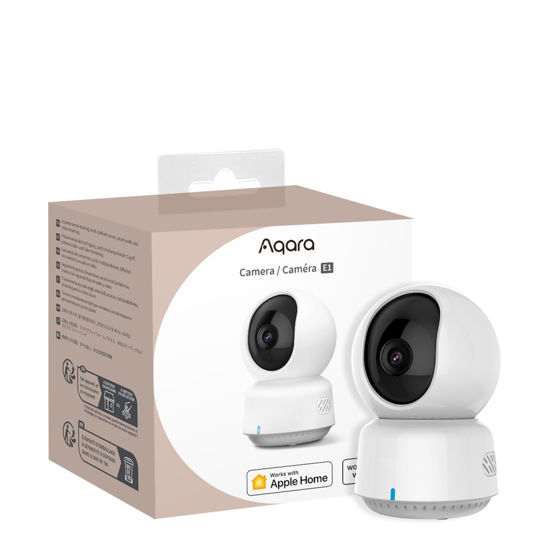 Picture of Aqara 2K Indoor Security Camera E1, Pan & Tilt, HomeKit Secure Video Indoor Camera, Two-Way Audio, Night Vision, Person Tracking, Wi-Fi 6, Plug-in Cam Supports HomeKit, Alexa and IFTTT