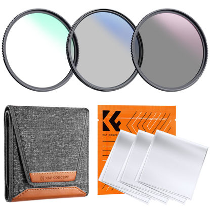 Picture of K&F Concept 95mm UV/CPL/ND Lens Filter Kit (3 Pieces)-18 Multi-Layer Coatings, UV Filter + Polarizer Filter + Neutral Density Filter (ND4) + Cleaning Cloth+ Filter Pouch for Camera Lens (K-Series)