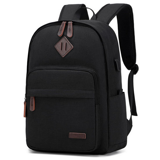 Picture of KYALOU Laptop Backpack, Lightweight Bookbag Casual Daypack for Men and Women, College with USB Charging Port - Black