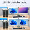 Picture of HDMI KVM Switch 2 Monitors 2 Computers 4K@60Hz, USB3.0 KVM Switch Dual Monitor with 3 USB 3.0 Ports Sharing Keyboard and Mouse, Printer/Scanner, Desktop Controller