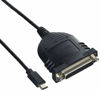 Picture of StarTech.com USB C to Parallel Printer Cable - DB25 Female Port for IEEE1284 Printers - Bus Powered - Printer Cable Adapter - USB to DB25 (ICUSBCPLLD25), Black, 6ft