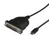 Picture of StarTech.com USB C to Parallel Printer Cable - DB25 Female Port for IEEE1284 Printers - Bus Powered - Printer Cable Adapter - USB to DB25 (ICUSBCPLLD25), Black, 6ft