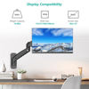 Picture of WALI Single Monitor Wall Mount, Gas Spring Monitor Arm for 1 Screen up to 32 inch, 19.8 lbs. Fully Adjustable Arm Max Extension 21.2 inch (GSWM001), Black