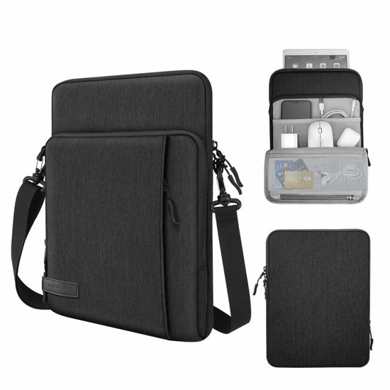 Picture of MoKo Laptop Sleeve Bag for 13.3-14 Inch, Notebook Carrying Case with Pocket Fits MacBook Pro M2 14" /13" M2/M1 Pro/M1 Max 14.2 2023-2021/Air 13.6" M2 2022, Surface Pro 9/8 13", Black & Gray