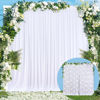 Picture of 10x10 White Backdrop Curtain for Parties Wedding Wrinkle Free White Photo Curtains Backdrop Drapes Fabric Decoration for Baby Shower 5ft x 10ft,2 Panels