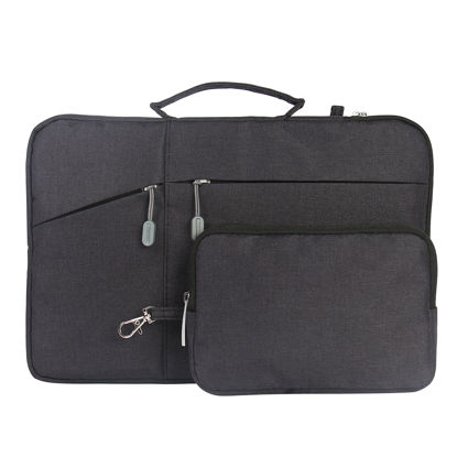 Picture of Megoo 13" Laptop Sleeve Case with Accessory Pouch for Surface Laptop 6/5/4/3 13.5", Laptop Studio 2 14.4", Carry Case for 13" 14" Computer(Black with Charger Case)