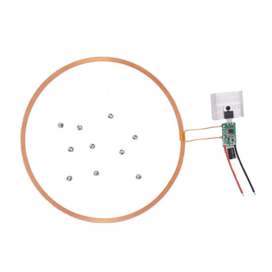 Picture of Taidacent 24V 200mm One to Many Long Distance Wireless Inductive Coil Wireless LEDs Induction Wireless Charging Module Wireless Power Supply(1 Transmitter Coil and 10 Mixed Wireless LEDs)