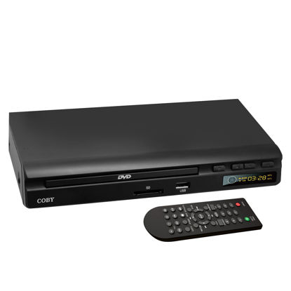 Picture of COBY DVD Player | 2.0 Channel Surround Sound| Full Function Remote | Compact DVD Player with USB and SD Card Inputs | Compatible with DVD/CD/VCD/SVCD/MP3/CD-RW | A/V Cables Included