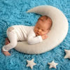 Picture of M&G House Newborn Photography Prop Pillow Crescent Moon Infant Crescent Star Pillows Baby Photo Prop Decor Basket Photo Prop Baby Photoshoot Props Studio Accessories(White)