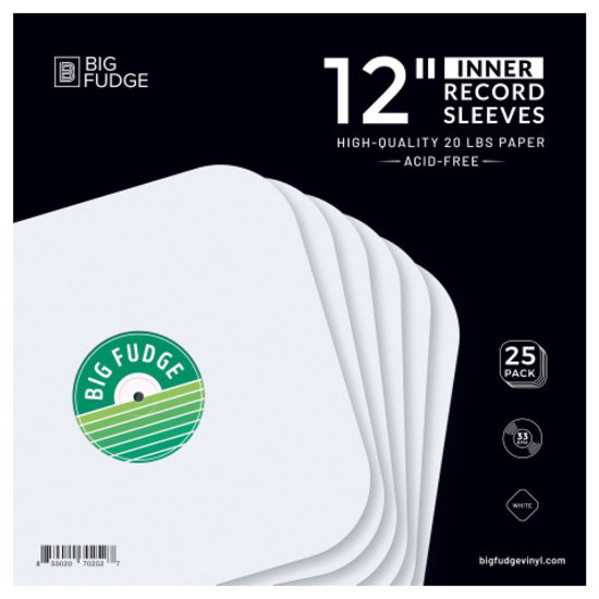 Picture of BIG FUDGE Vinyl Record Inner Sleeves 25x | Made from Heavyweight & Acid Free Paper | Album Covers with Round Corners for Easy Insert | Slim Record Jackets to Protect Your LPs & Singles | 12"