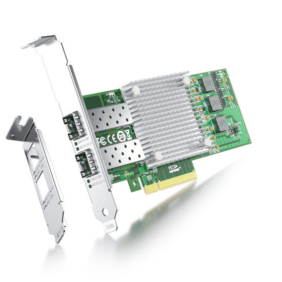 Picture of 10Gb Dual SFP+ NIC PCI-E Network Card with Broadcom BCM57810S Chip, PCI-E X 8, PCI Express LAN Adapter Card Support Windows Server/Windows/Linux/VMware