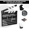 Picture of Wesiti 3 Pcs Movie Film Clap Board 12'' x 11'' Wooden Clapper Board Stop Motion Animation Kit Vintage Movie Props for Studio Camera Theater Party Decoration