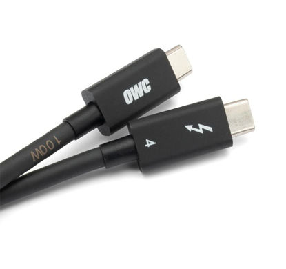 Picture of OWC Thunderbolt 4 Cable, Thunderbolt Certified, 2.0 Meter (6.56 ft.), 40 Gb/s Data Transfer, 100W Power Charging, Compatible with Thunderbolt 4, Thunderbolt 3, USB-C, and USB4 Devices, Black