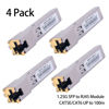 Picture of 4PCS 1000BASE-T Gigabit SFP to RJ45 Copper Ethernet Modular Transceiver for Cisco,Meraki,Ubiquiti,D/TP Link,Supermicro,Netgear,Broadcom, 1.25G SFP-T CAT5E/CAT6 up to 100m Mikrotik S-RJ01